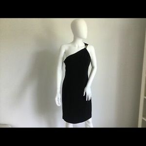 Calvin Klein one shoulder black dress